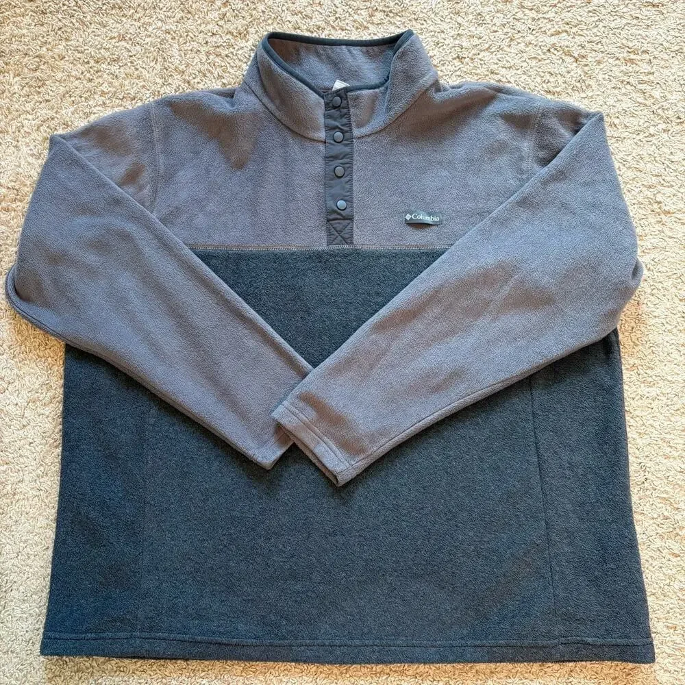 Columbia Mens Steens Mountain Half Snap Pullover‎ Fleece Sweater Gray Size XXL
